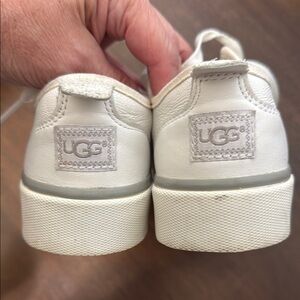 UGG White Leather Sneakers Lace-Up